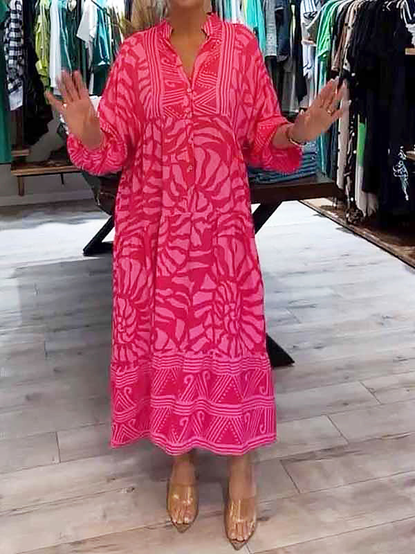 Mira | Robe imprimée à col en V (Presque épuisé) 
