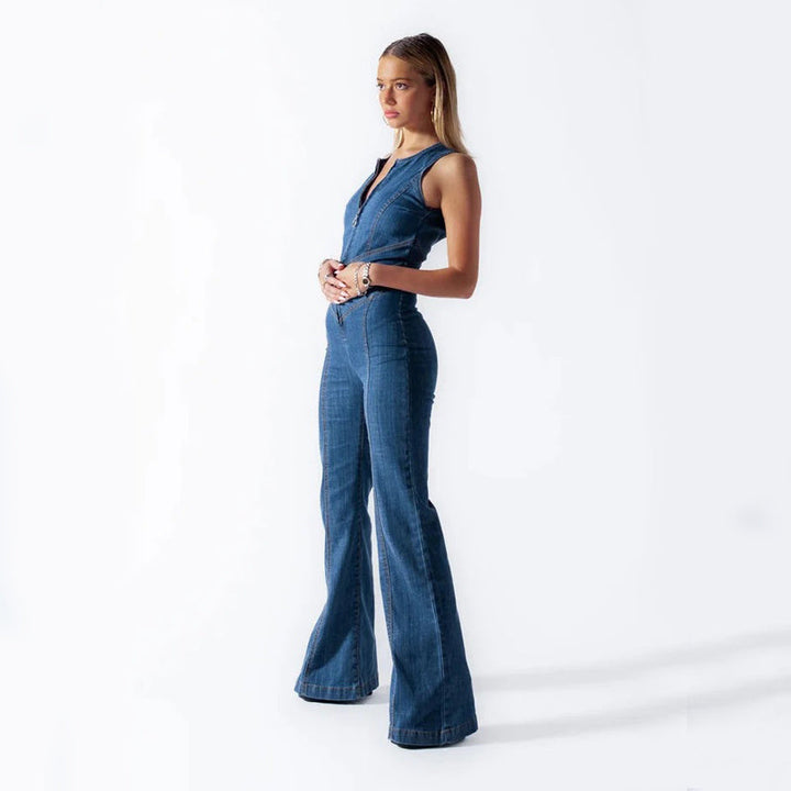 Carice™ | Combinaison en denim sans dos 