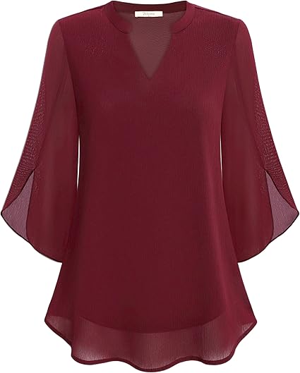 Petra – Blouse en chiffon de coupe trapèze 