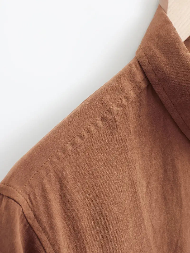 Chemise décontractée à manches courtes en coton 
