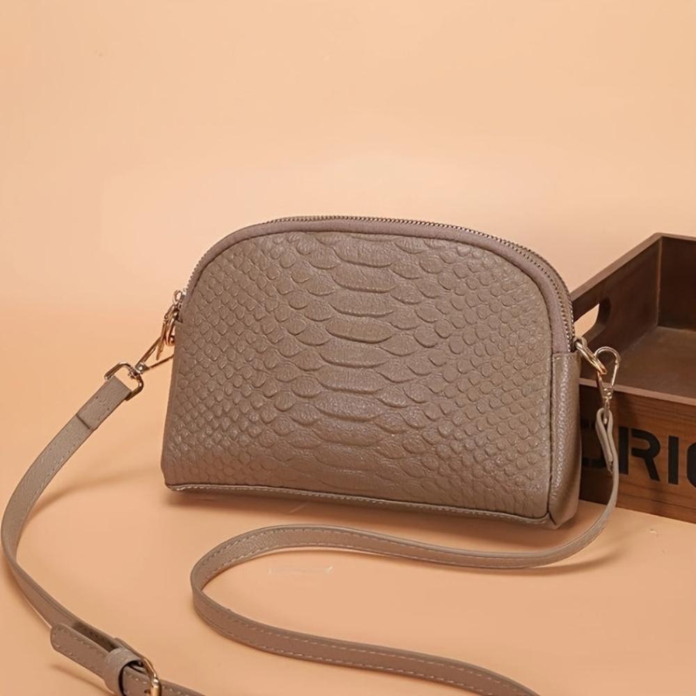 Cora | Magnifique mini sac bandoulière en simili cuir avec motif crocodile 