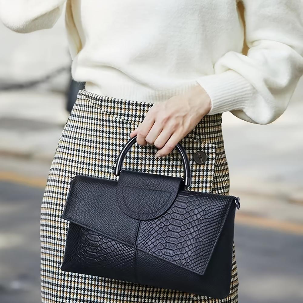 Cassandra | Sac à main avec motif opulent de crocodile 