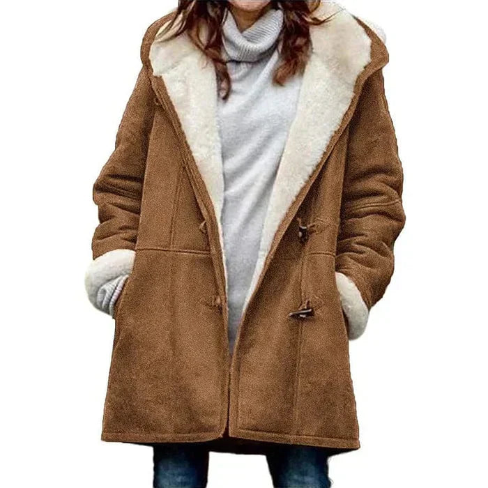 Valentina™ | Manteau à capuche en look cachemire 