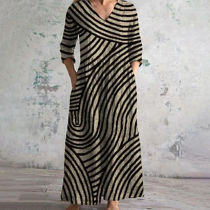 Ayla | Robe Vintage Chic à Rayures 