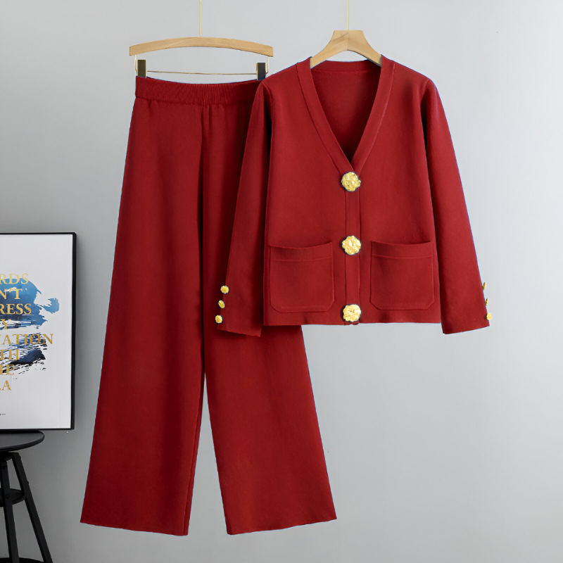 Eva™ | Ensemble avec Veste Nouée et Pantalon Large 