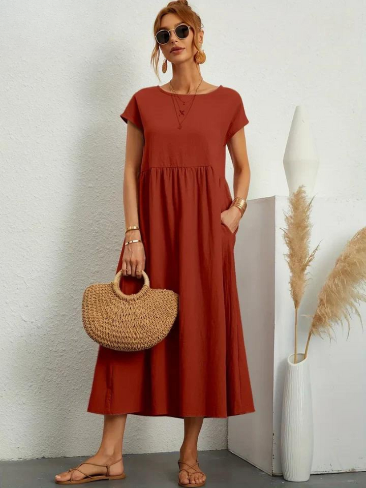 Ruby™ | Robe essentielle élégante en coton et lin 
