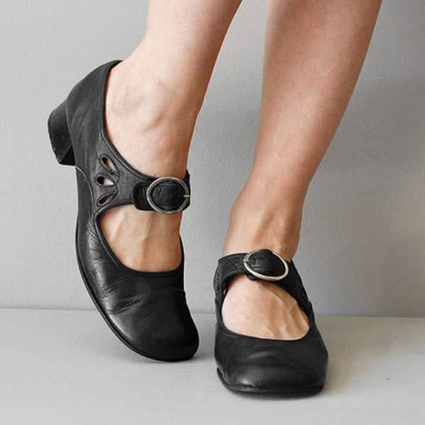 Sandales à talons en cuir classique 