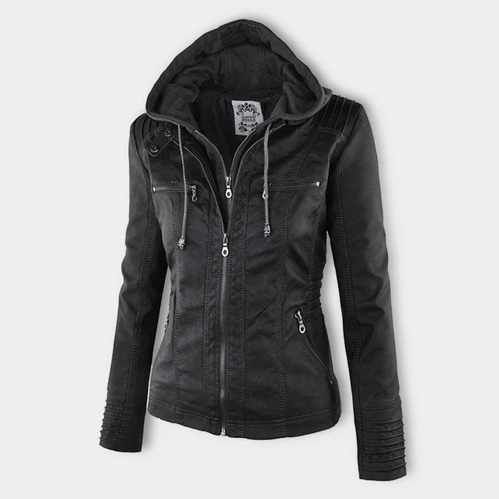 Sienna™ | Veste en similicuir avec capuche 