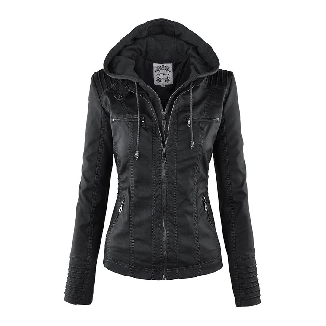 Sienna™ | Veste en similicuir avec capuche 
