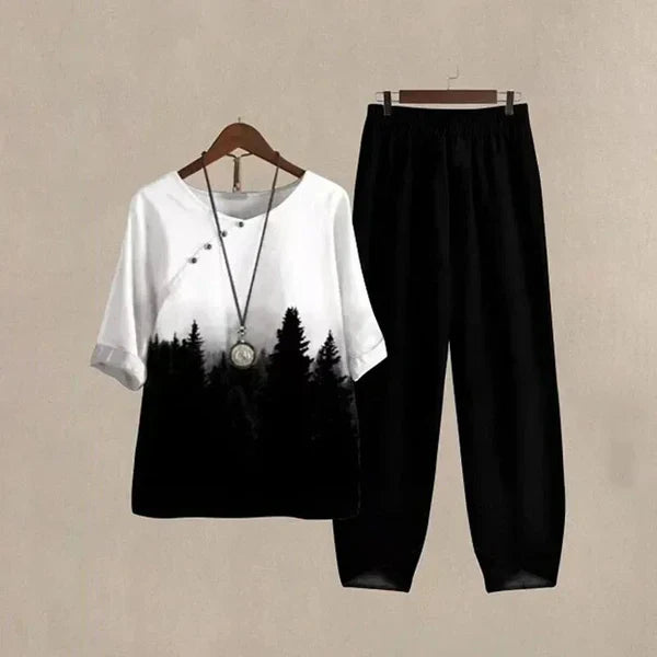 Lilou - Ensemble de chemise et pantalon confortable et chic 