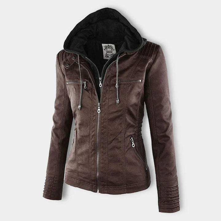 Sienna™ | Veste en similicuir avec capuche 