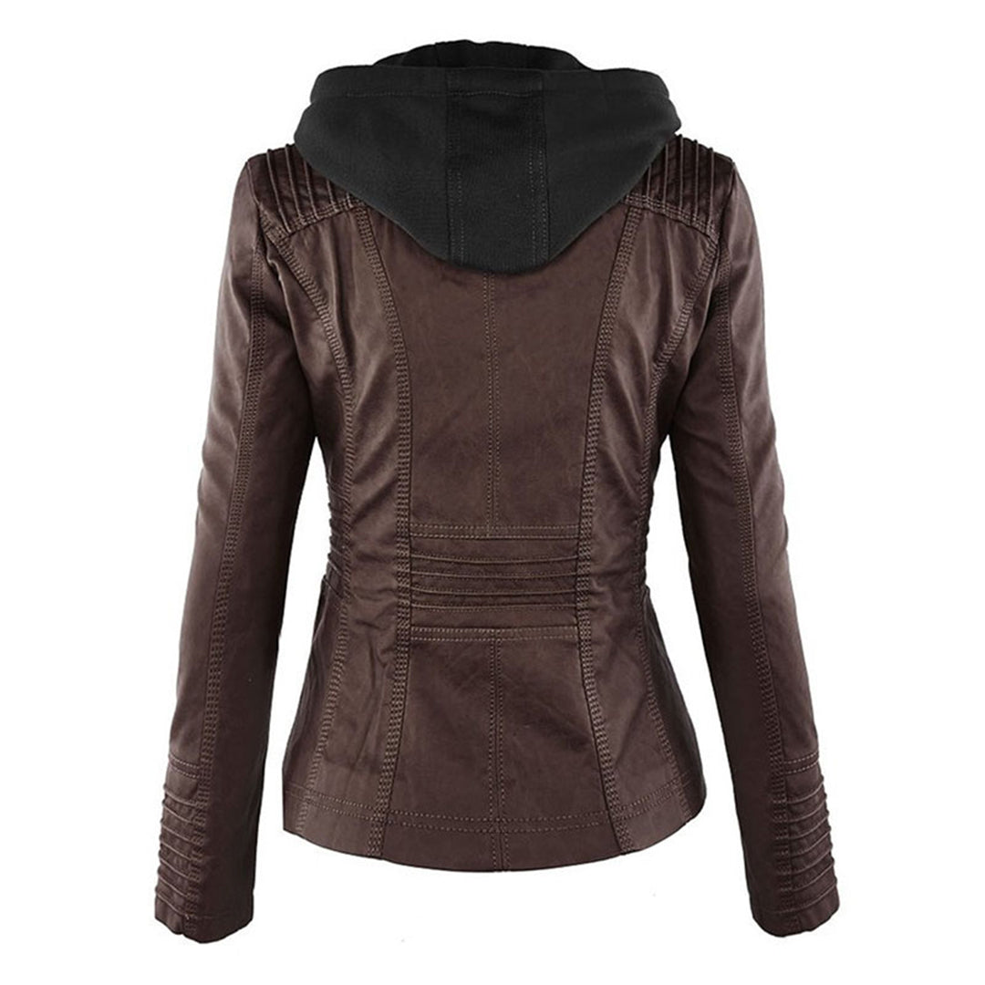 Sienna™ | Veste en similicuir avec capuche 
