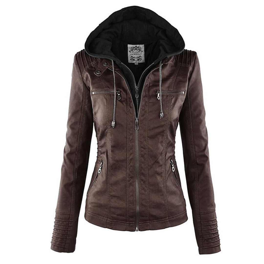 Sienna™ | Veste en similicuir avec capuche 