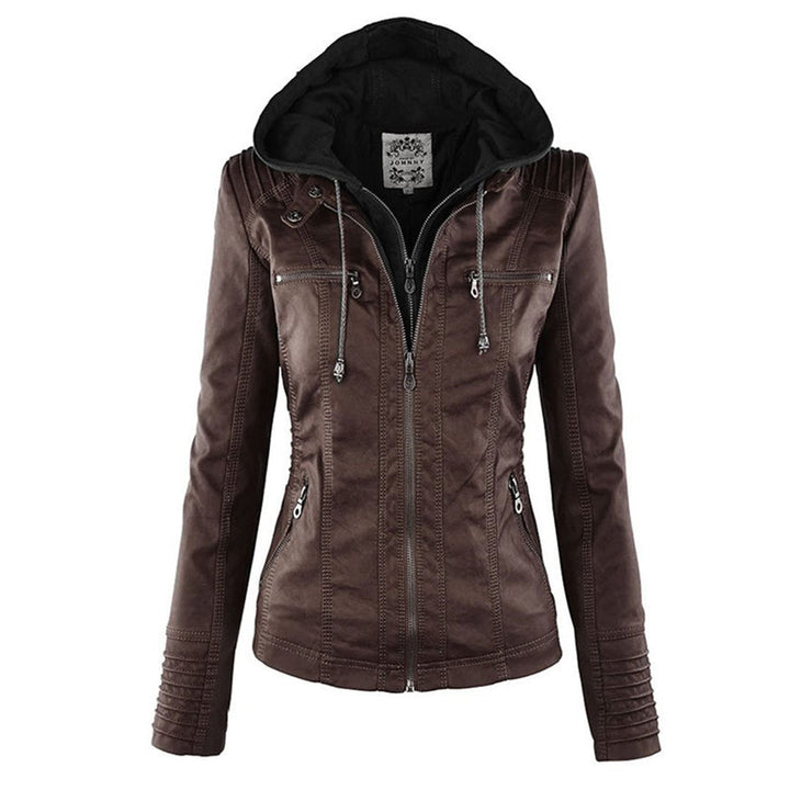 Sienna™ | Veste en similicuir avec capuche 