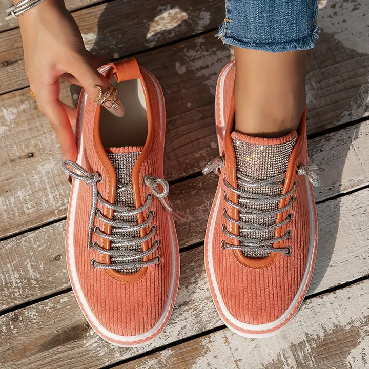 Baskets confortables en strass pour femmes 