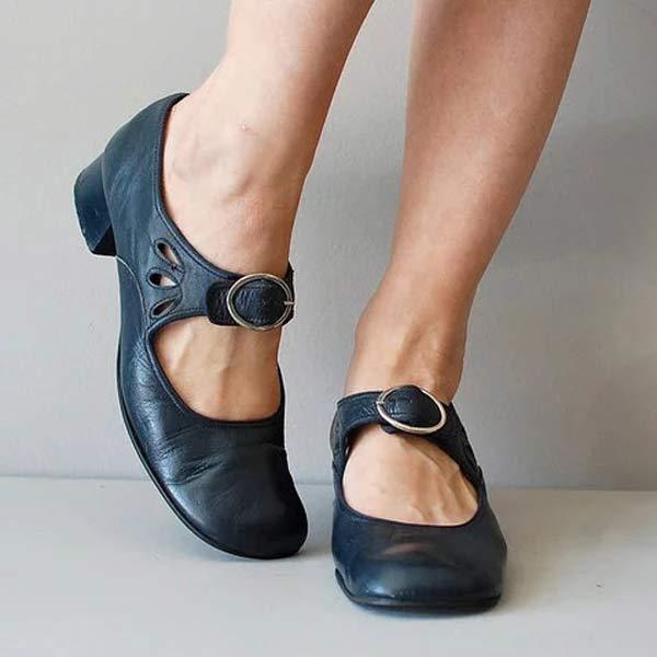 Sandales à talons en cuir classique 