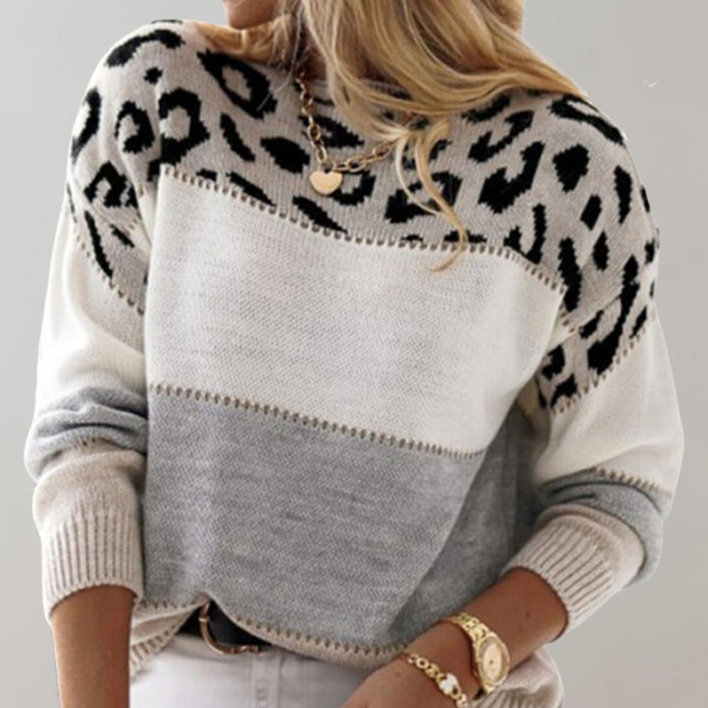 Cheyenne | Pull décontracté avec motif léopard 