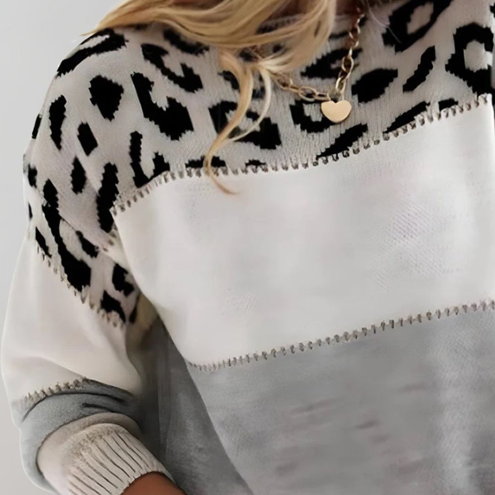 Cheyenne | Pull décontracté avec motif léopard 
