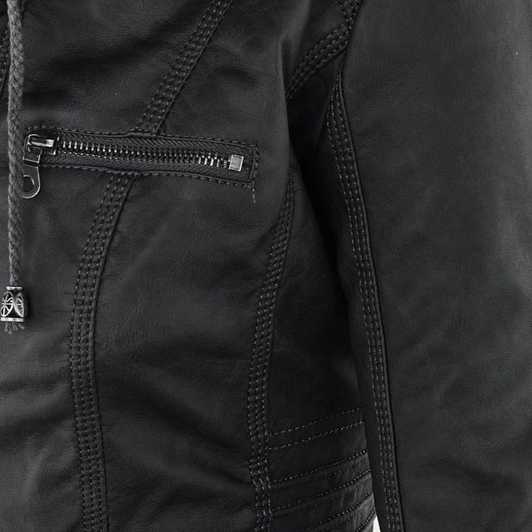 Sienna™ | Veste en similicuir avec capuche 