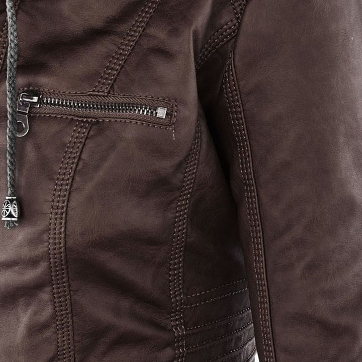 Sienna™ | Veste en similicuir avec capuche 