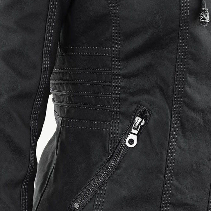 Sienna™ | Veste en similicuir avec capuche 