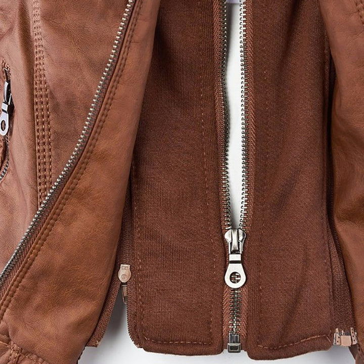 Sienna™ | Veste en similicuir avec capuche 