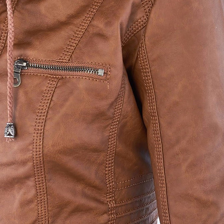 Sienna™ | Veste en similicuir avec capuche 