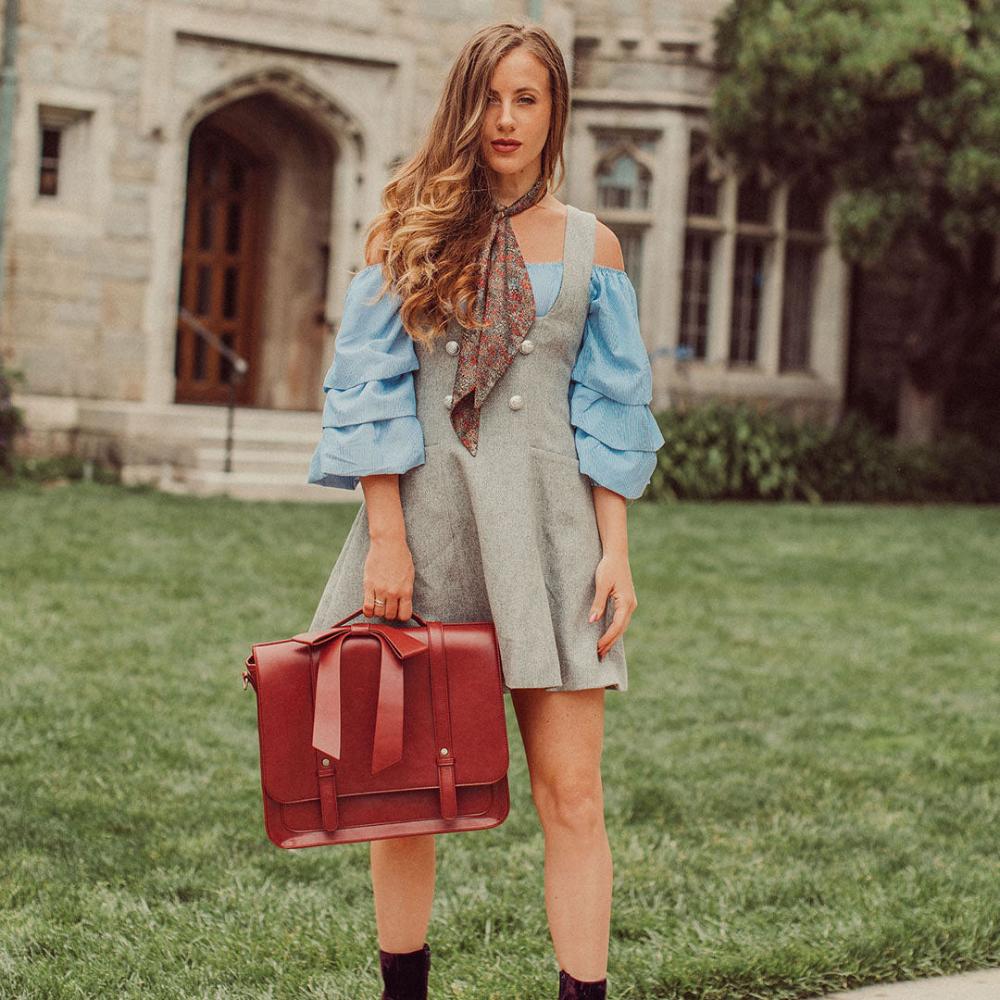 Knot | Sac rétro torsion en bleu-rose 