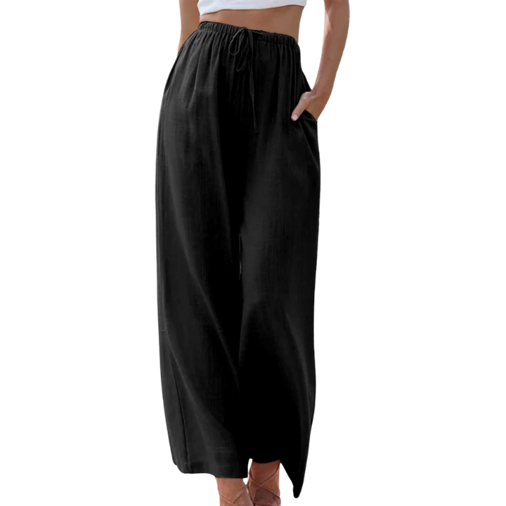 Pantalon décontracté Adele en coton et lin 