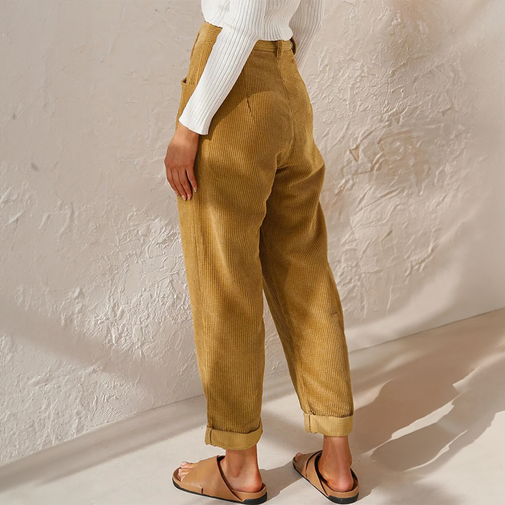 Pantalon en velours côtelé décontracté 