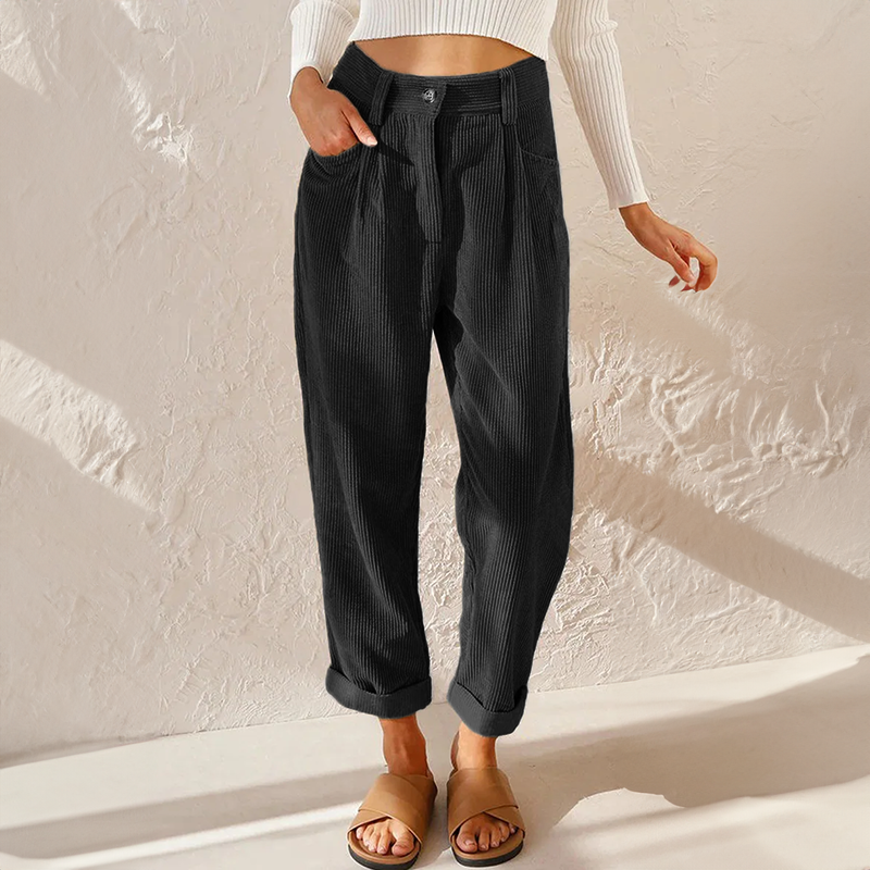 Pantalon en velours côtelé décontracté 