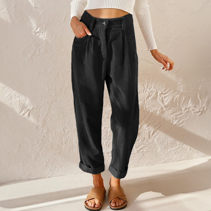 Pantalon en velours côtelé décontracté 
