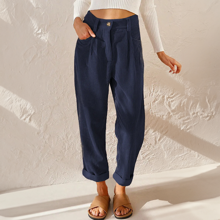 Pantalon en velours côtelé décontracté 