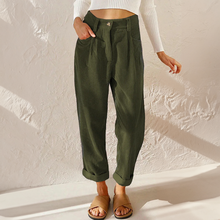 Pantalon en velours côtelé décontracté 