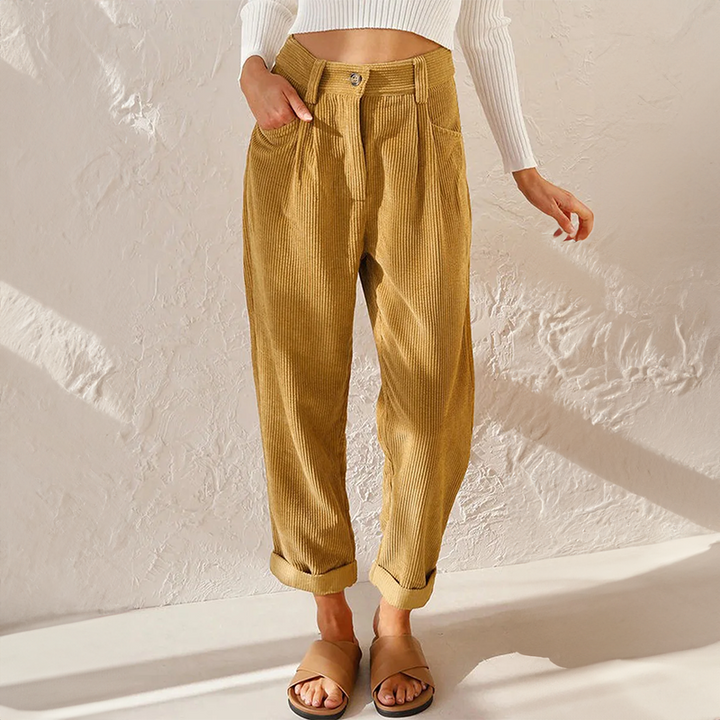 Pantalon en velours côtelé décontracté 