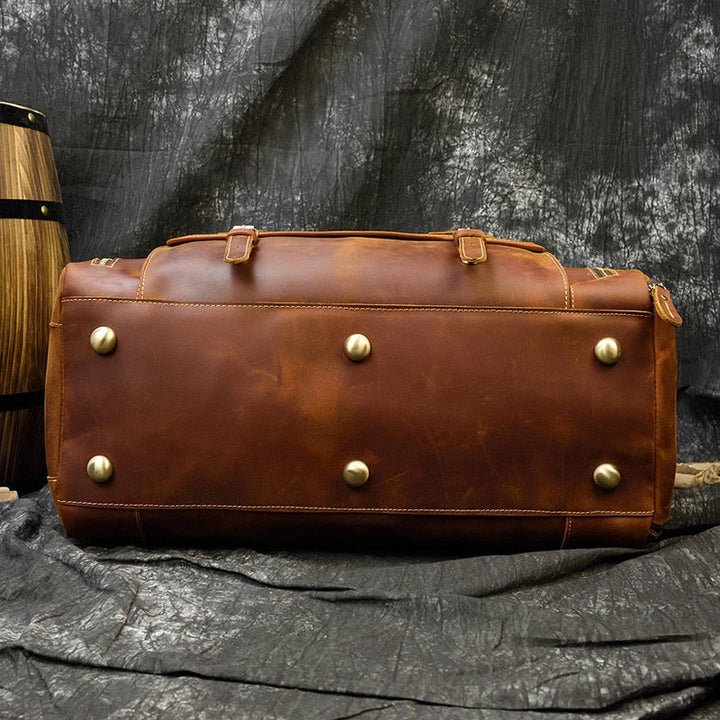 Francesca™ | Retro Crazy Horse Leather Travel Bag with Shoe Compartment