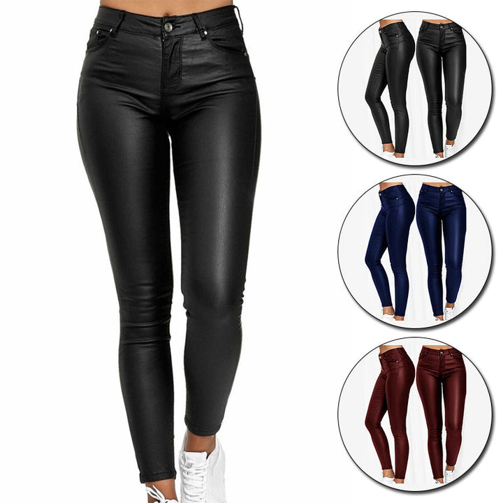 Pantalon en cuir extensible Lexi 