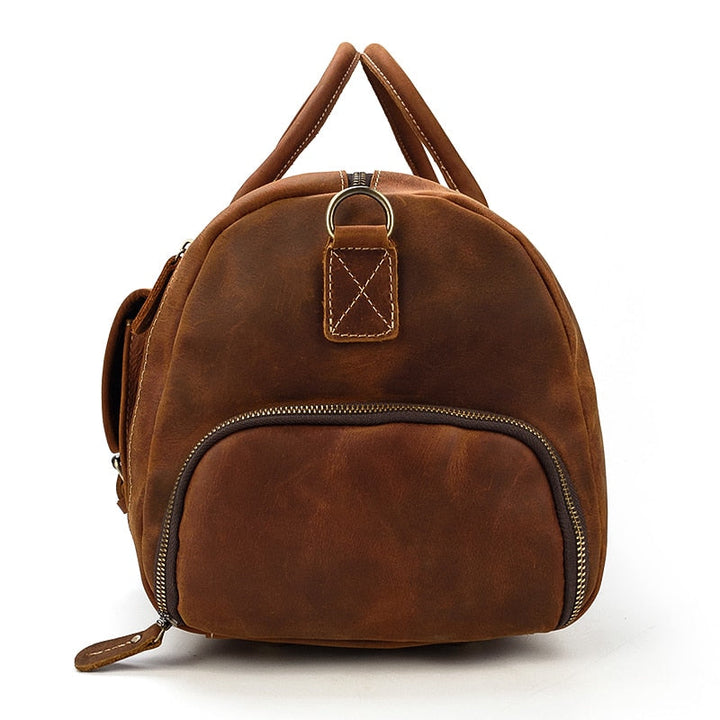 Francesca™ | Retro Crazy Horse Leather Travel Bag with Shoe Compartment