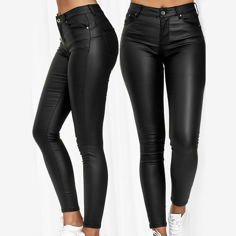 Pantalon en cuir extensible Lexi 