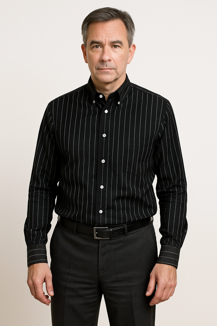 Chemise en coton à rayures élégantes 