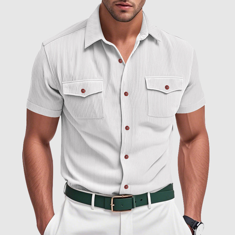 Chemise élégante en velours côtelé pour homme 