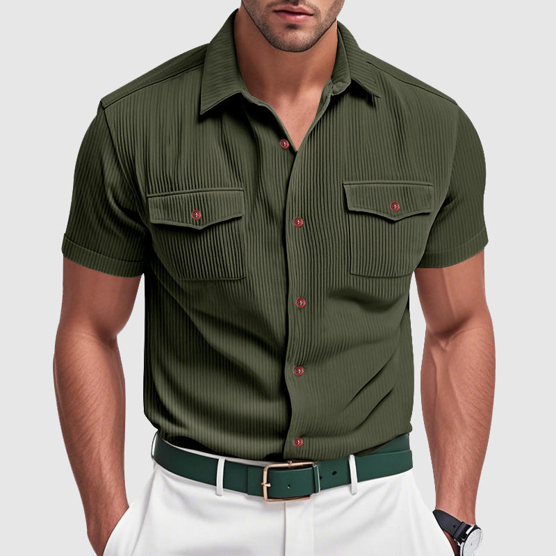 Chemise élégante en velours côtelé pour homme 