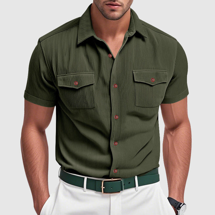 Chemise élégante en velours côtelé pour homme 