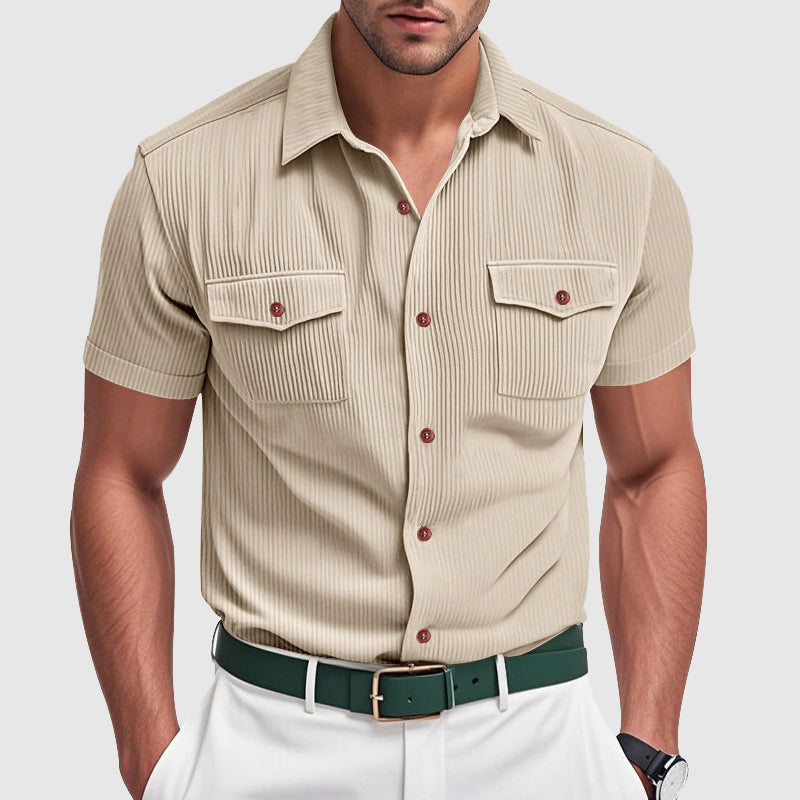 Chemise élégante en velours côtelé pour homme 