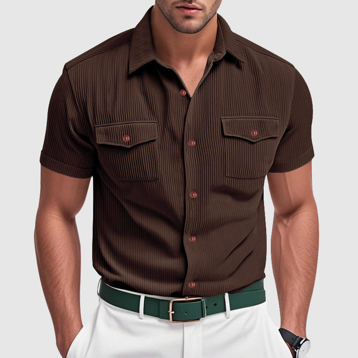 Chemise élégante en velours côtelé pour homme 
