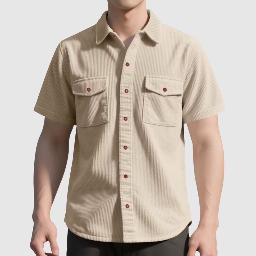 Chemise élégante en velours côtelé pour homme 