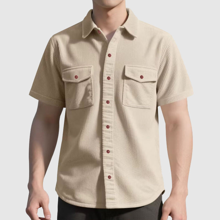 Chemise élégante en velours côtelé pour homme 