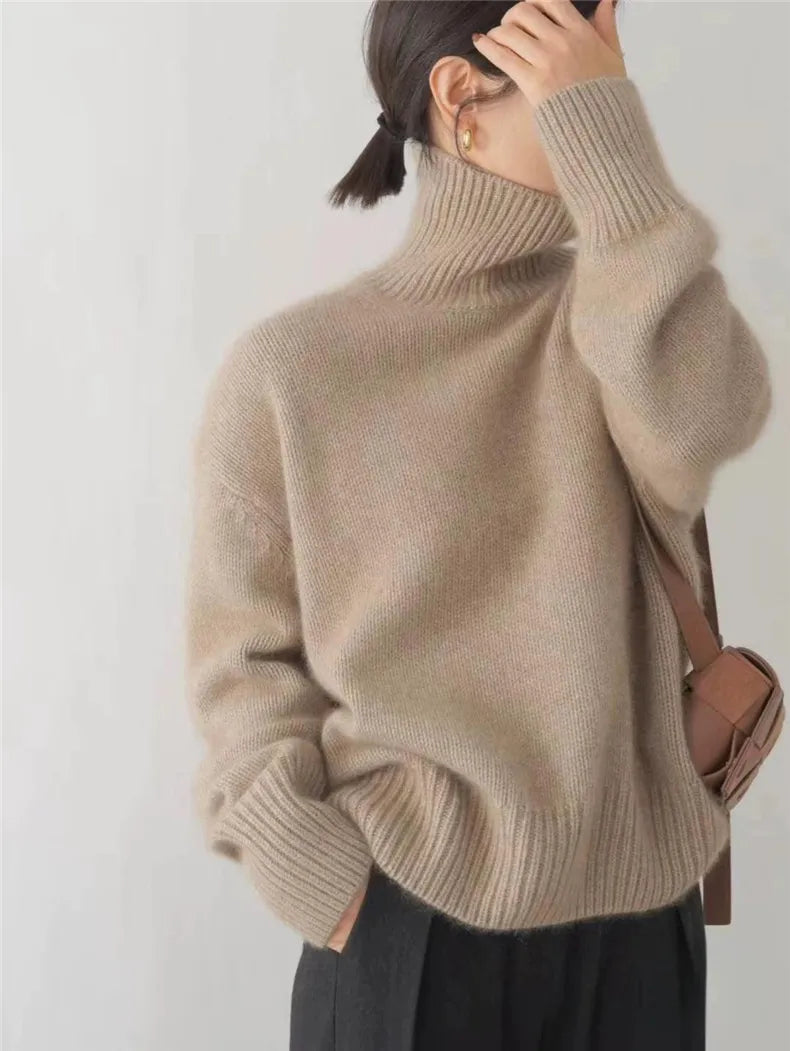 Adelina™ | Luxe High Neck Cashmere Sweater