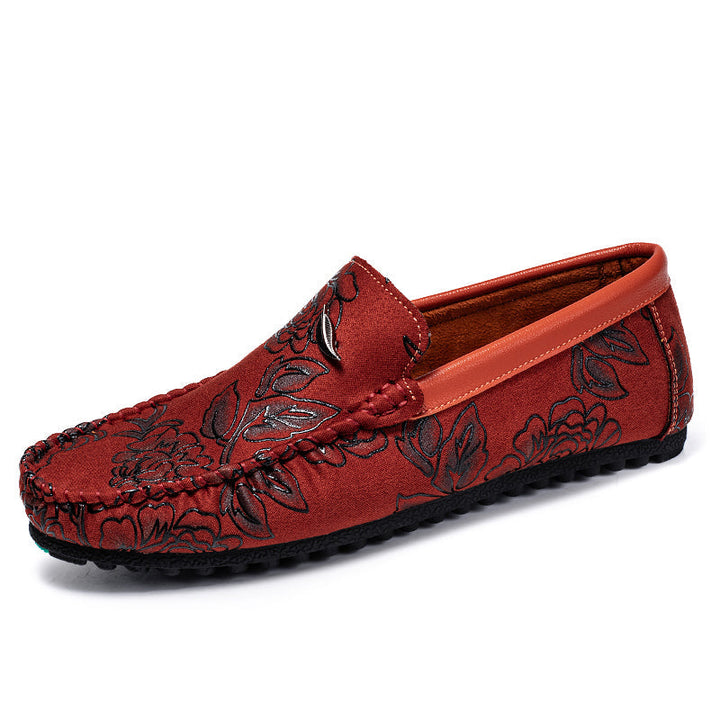 Mocassins en cuir floral 