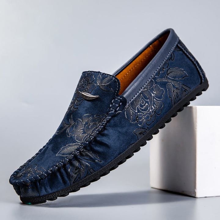 Mocassins en cuir floral 